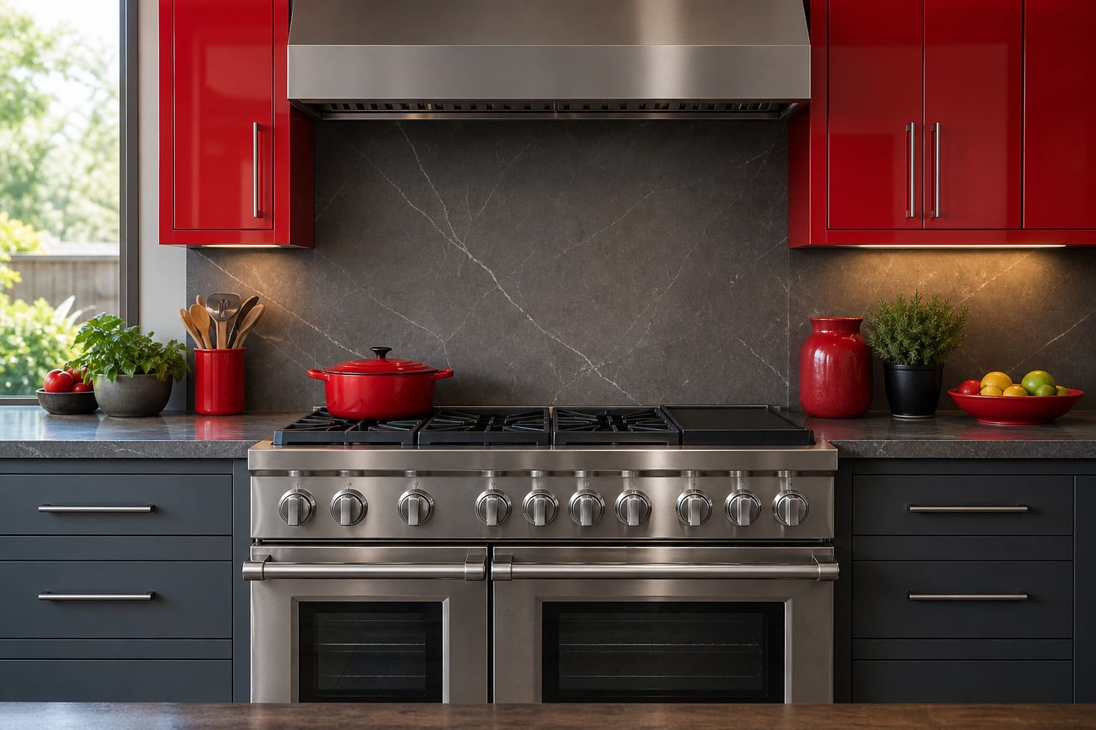 Professional Viking range in a Santa Clara home kitchen