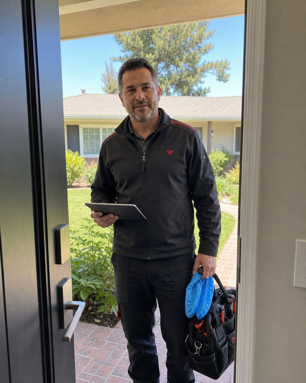 Sub-Zero Santa Clara technician arriving at the front door of a Santa Clara home
